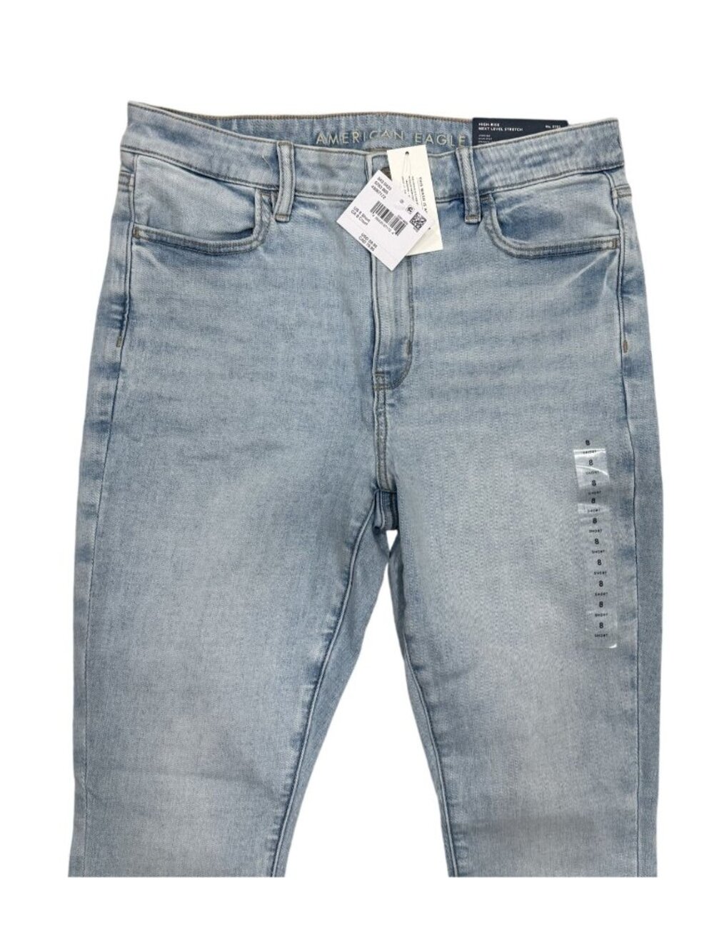 American Eagle Jeggings Womens Blue 8 SHORT Super High Rise Next Level Stretch - Picture 2 of 8